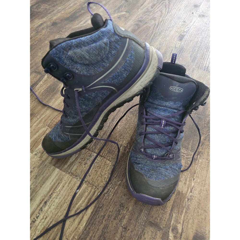 Keen Boots Womens 9 Terradora Waterproof Hiking Mid Sneakers Shoes Blue *seepics